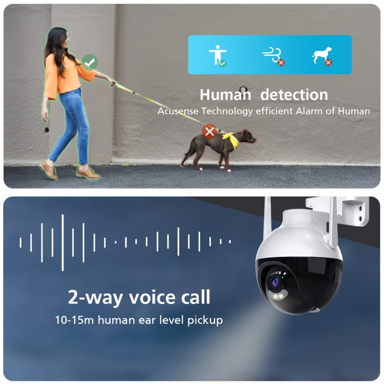 A18 8MP HD Wireless WiFi Smart Surveillance Camera, Specification:US Plug