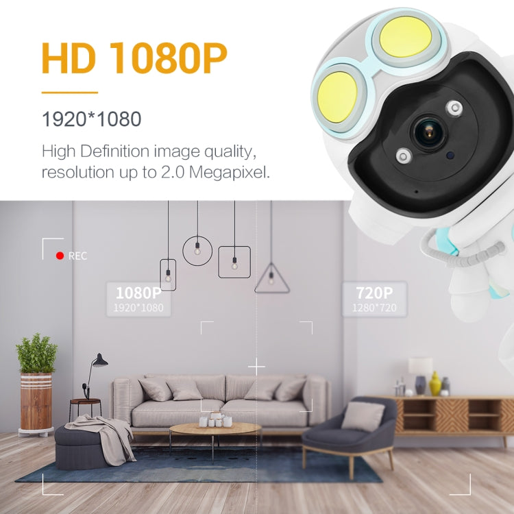 ESCAM PT211 Motion Detection & Tracking 2MP Sound Alarm Cloud Storage Two-way Audio Night Vision WiFi Camera, Plug Type:EU Plug