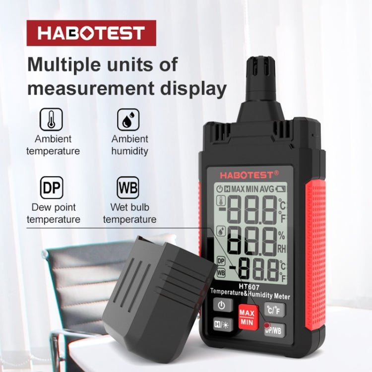 HABOTEST HT607 Portable Handheld Temperature Humidity Tester, HT607