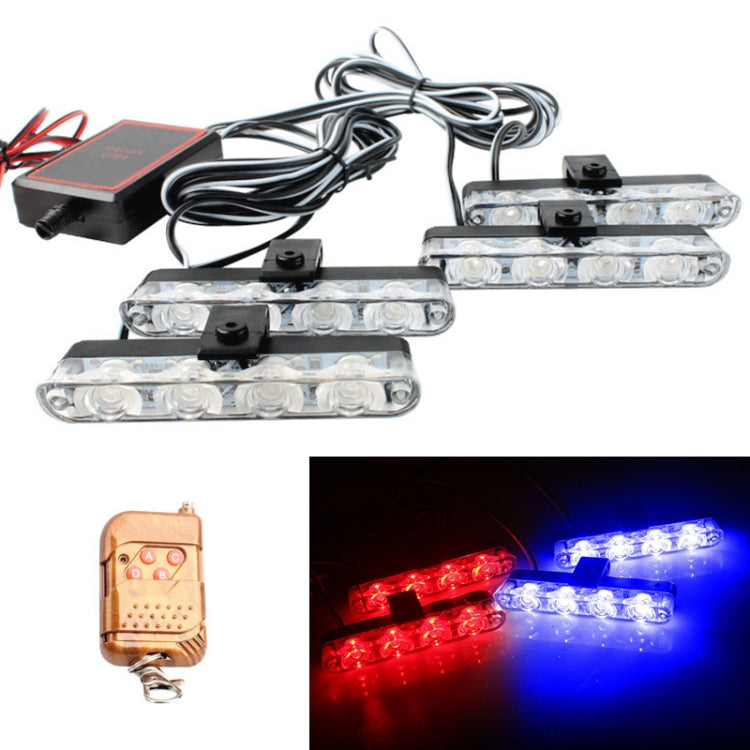 4 in 1 Car 16LEDs Grille Flash Lights Warning Lights with Wireless Remote Control