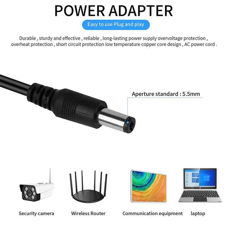 0.42m 8 in 1 DC Female to DC Male Power Connection Extension Cable