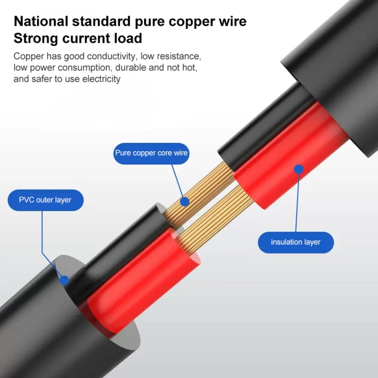 0.37m 3 in 1 DC Female to DC Male Power Connection Extension Cable