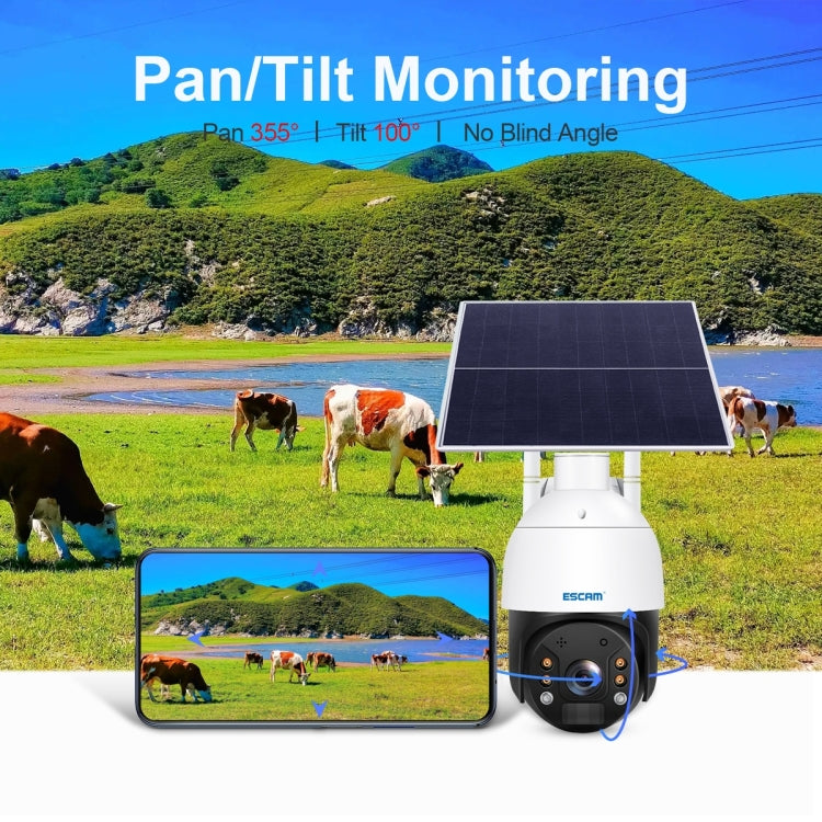 ESCAM QF724 3MP 24h Recording Cloud Storage PT 4G PIR Alarm IP Camera with Solar Panel, AU Signal Bands