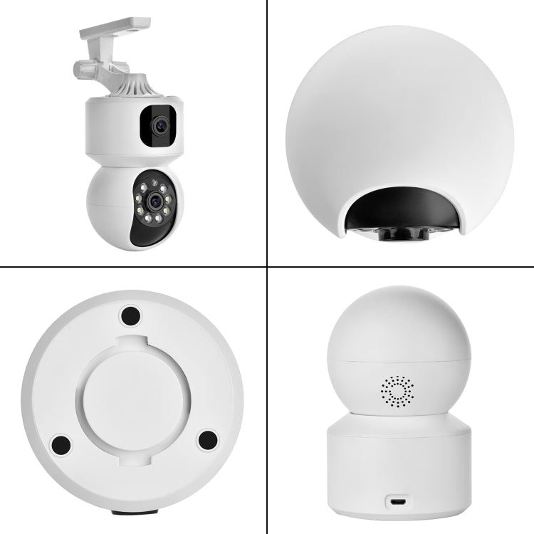 YT66 Dual 2MP Wireless Smart PTZ Camera, Plug:EU Plug