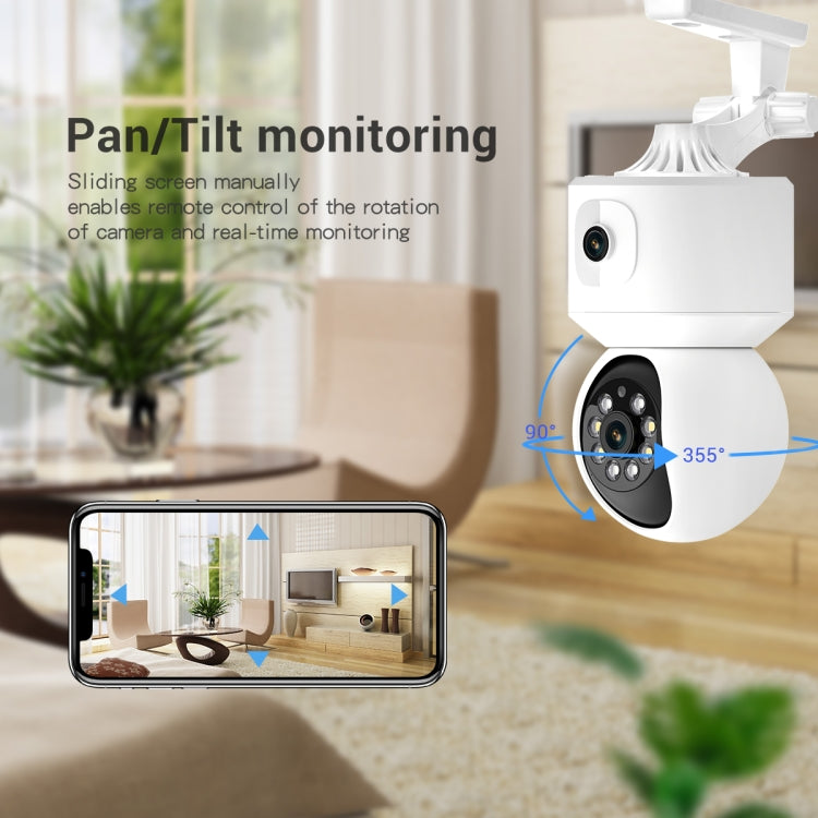 ESCAM QF010 2x2MP Dual Lens Dual Screen Surveillance WiFi Camera Support Two-way Voice & Motion Detection(UK Plug)