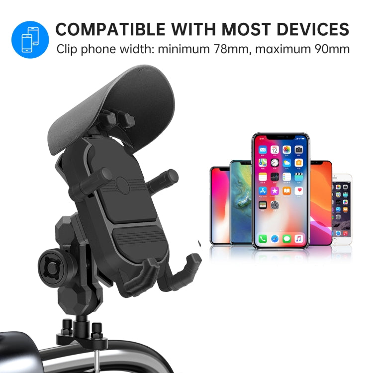 WUPP CS-1848A2 Motorcycle Shock Absorption Riding Phone Holder, Handlebars