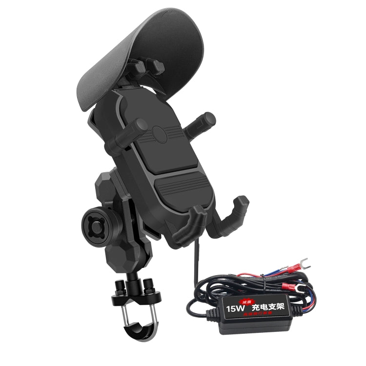 WUPP CS-1848B2 15W Motorcycle Wireless Fast Charging Phone Navigation Holder, Handlebars