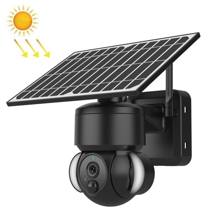 SHIWOJIA IP66 Waterproof 4G 3MP Solar Dome IP Camera, Two-way Audio & PIR Motion Detection & Night Vision, Version:US(Black)