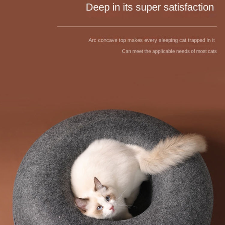 Round Wool Felt Cat Litter Tunnel Cat Litter, Size:50x50x20cm(Light Grey)