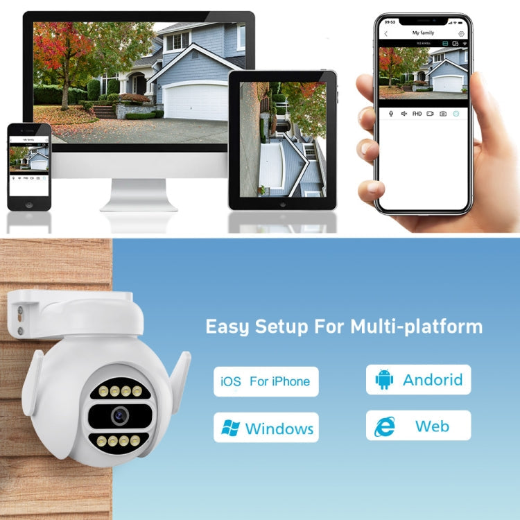 A8-C2 2MP Smart WiFi Surveillance IP Camera, Dual-light Full Color Night Vision / Two Way Audio / TF Card, Power Plug:US Plug(White)