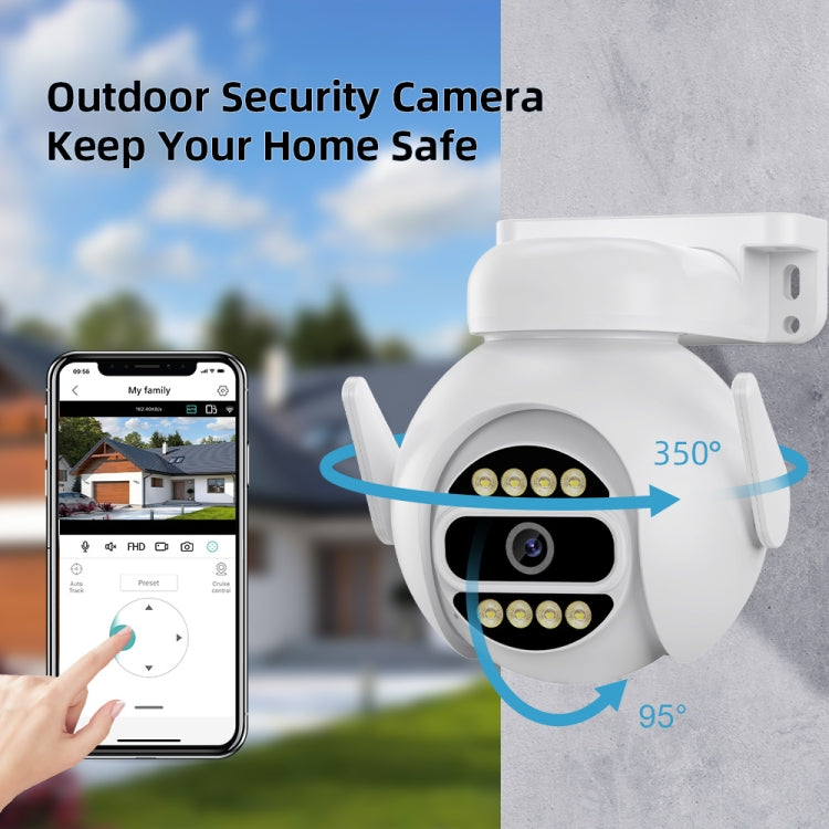 A8-C2 2MP Smart WiFi Surveillance IP Camera, Dual-light Full Color Night Vision / Two Way Audio / TF Card, Power Plug:US Plug(White)