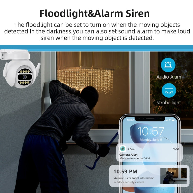 A8-C2 2MP Smart WiFi Surveillance IP Camera, Dual-light Full Color Night Vision / Two Way Audio / TF Card, Power Plug:UK Plug(White)