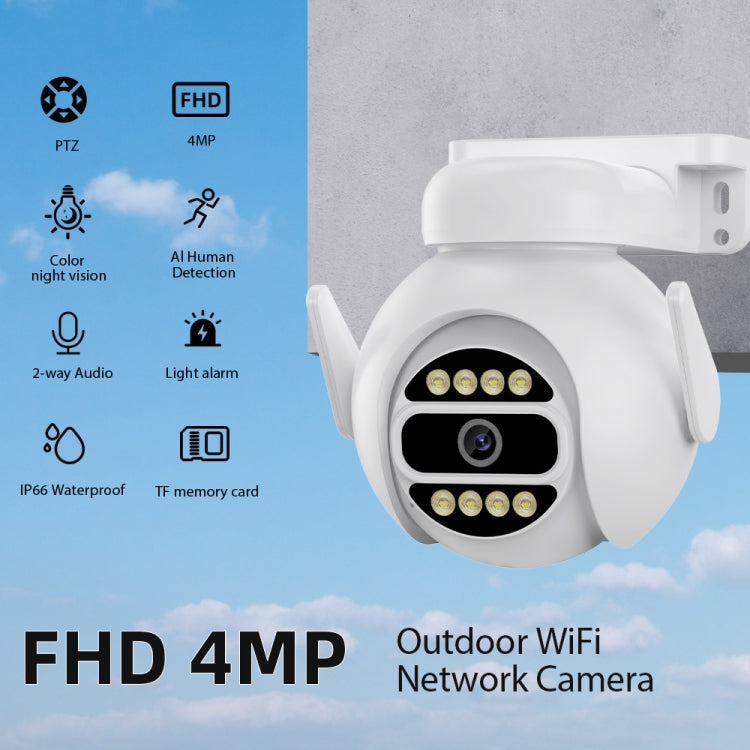 A8-C2 2MP Smart WiFi Surveillance IP Camera, Dual-light Full Color Night Vision / Two Way Audio / TF Card, Power Plug:EU Plug(White)