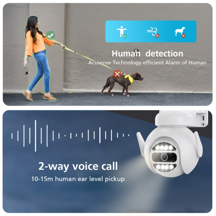A8-C2 2MP Smart WiFi Surveillance IP Camera, Dual-light Full Color Night Vision / Two Way Audio / TF Card, Power Plug:UK Plug(White)