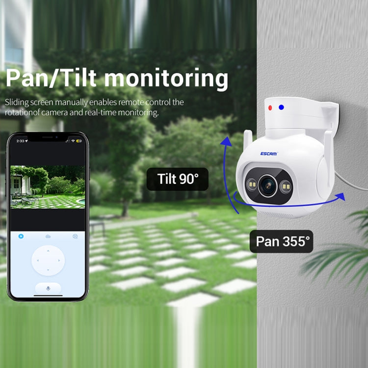 ESCAM PT304 HD 4MP Humanoid Detection Tracking WiFi Connection Sound Alarm Intelligent Night Vision H.265 Camera(US Plug)