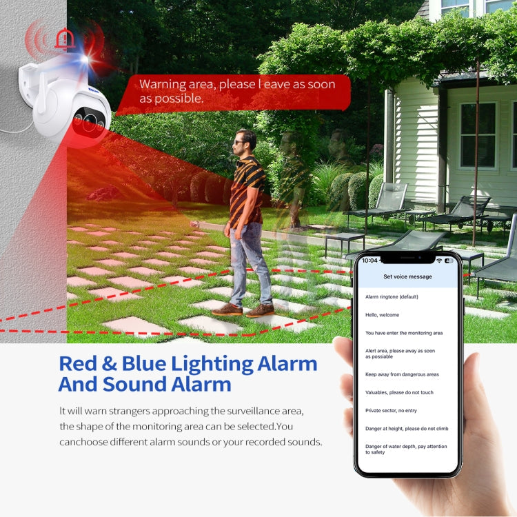 ESCAM PT304 HD 4MP Humanoid Detection Tracking WiFi Connection Sound Alarm Intelligent Night Vision H.265 Camera(US Plug)