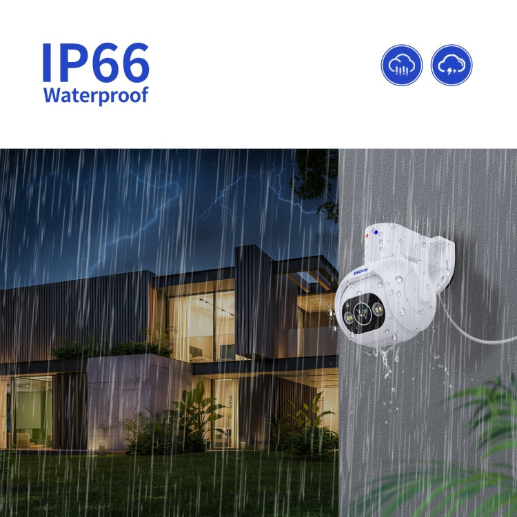 ESCAM PT304 HD 4MP Humanoid Detection Tracking WiFi Connection Sound Alarm Intelligent Night Vision H.265 Camera(US Plug)