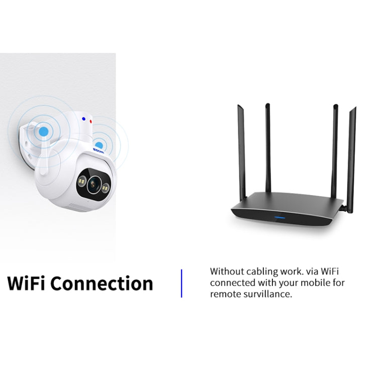 ESCAM PT304 HD 4MP Humanoid Detection Tracking WiFi Connection Sound Alarm Intelligent Night Vision H.265 Camera(UK Plug)