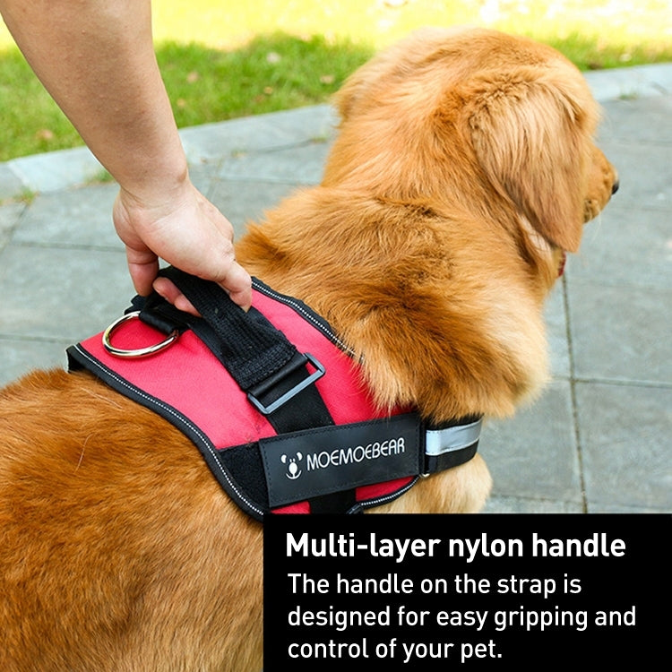 Pet Dog Anti Sprint Oxford Cloth K9 Chest Strap Traction Rope Strap, Size:XXL for 40-70kg(Black)