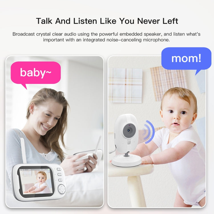 ABM600 3.5 inch Wireless Video Night Vision Baby Monitor Security Camera(EU Plug)