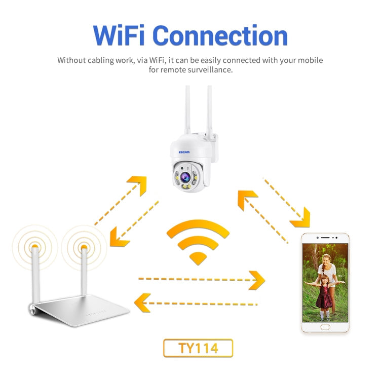 ESCAM TV114 4MP WiFi Camera Support Two-Way Voice & Night Vision & Motion Detection, Specification:UK Plug