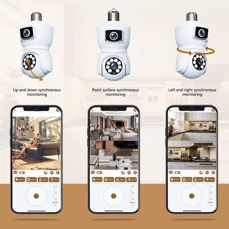 DP41 Bulb-type Dual-lens Motion Tracking Smart Camera Supports Voice Intercom(White)