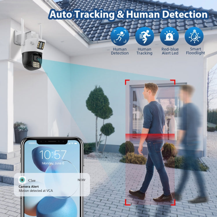 QX86 Motion Tracking Night Vision Smart Camera Supports Voice Intercom, Plug Type:EU Plug(White)