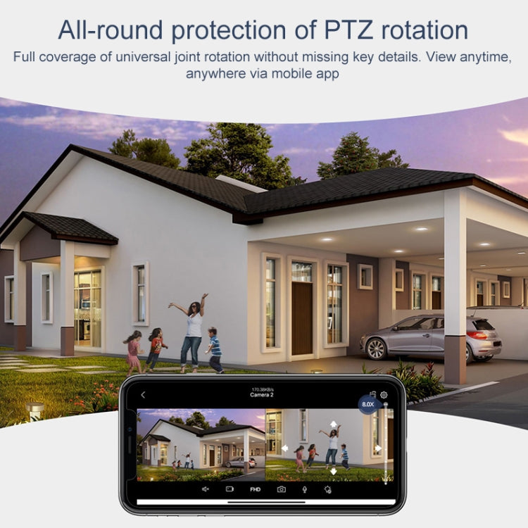 QX103 Humanoid Recognition AI Alarm WiFi Dome Dual IP Camera(UK Plug)