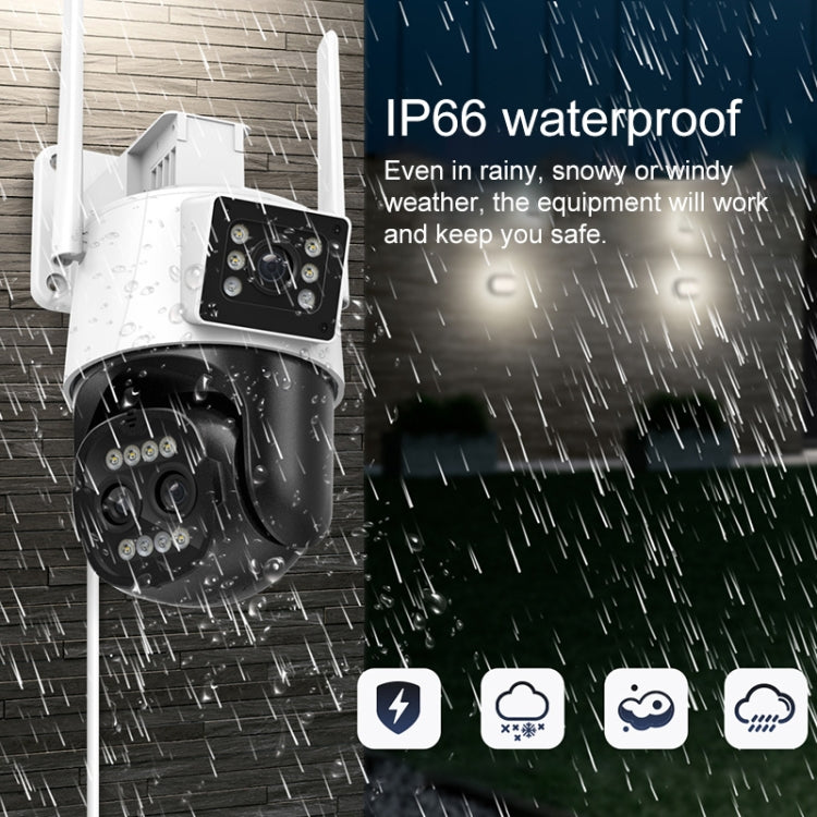 QX103 Humanoid Recognition AI Alarm WiFi Dome Dual IP Camera(UK Plug)