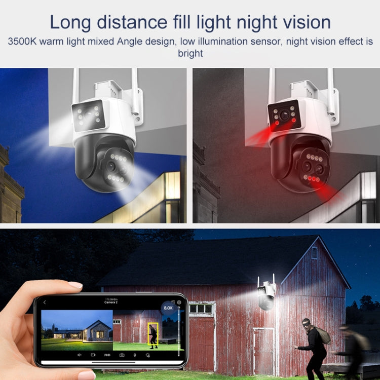 QX103 Humanoid Recognition AI Alarm WiFi Dome Dual IP Camera(EU Plug)