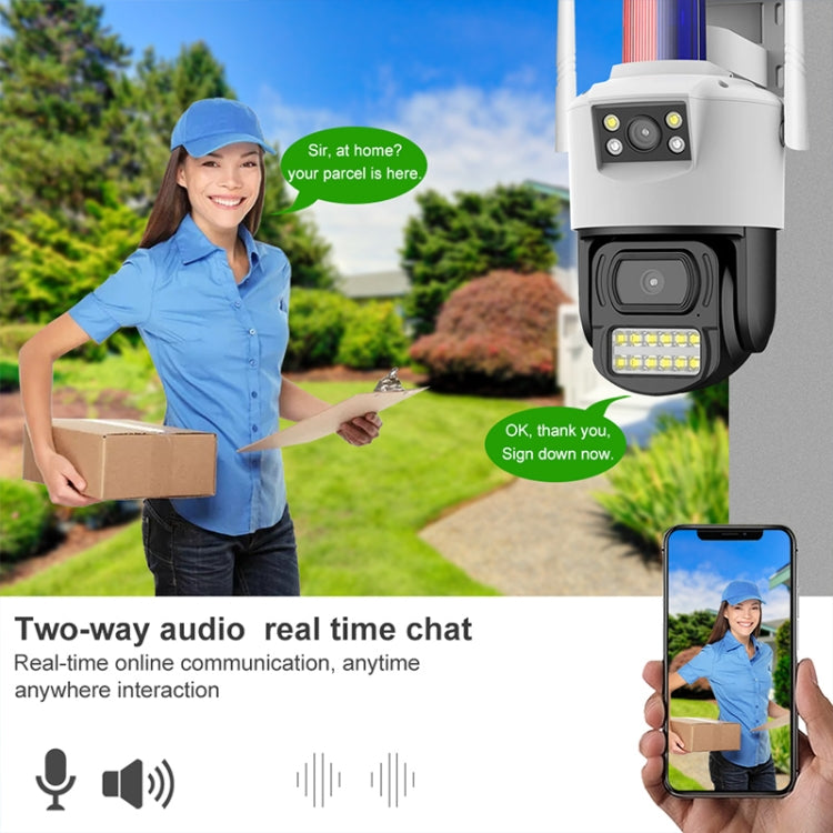 QX105 2MP Outdoor Waterproof WiFi Dual Lens Surveillance Camera(UK Plug)