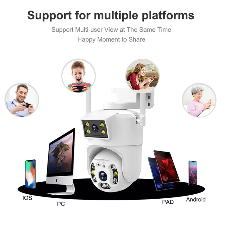 QX106 2MP Outdoor Waterproof WiFi Dual Lens Surveillance Camera(EU Plug)