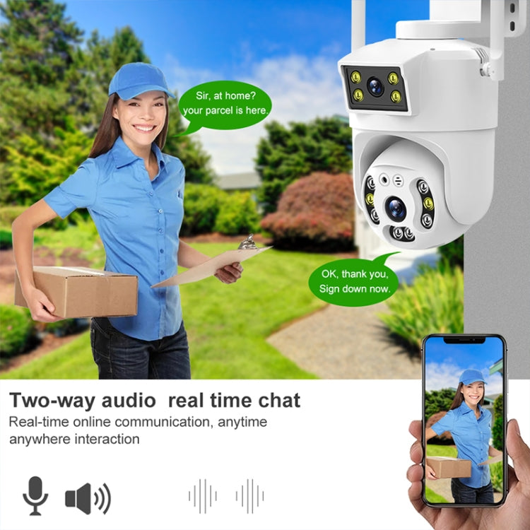 QX106 2MP Outdoor Waterproof WiFi Dual Lens Surveillance Camera(US Plug)