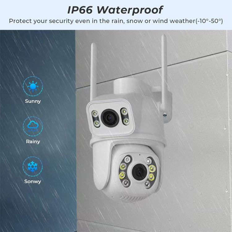 QX95 6MP WiFi Dual Camera Supports Two-way Voice Intercom & AI Recognition(US Plug)