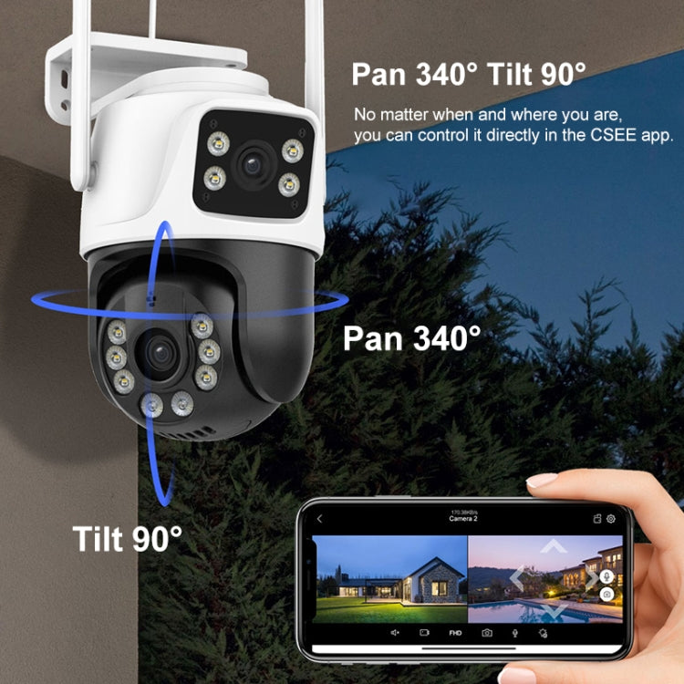 QX101 6MP WiFi Dual Camera Supports Two-way Voice Intercom & Infrared Night Vision(UK Plug)