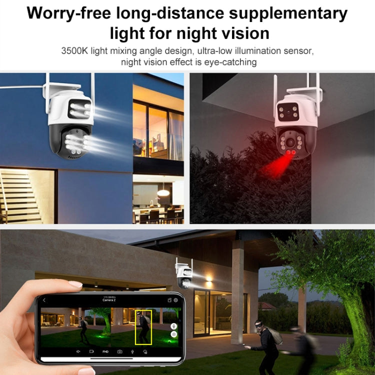 QX101 6MP WiFi Dual Camera Supports Two-way Voice Intercom & Infrared Night Vision(UK Plug)