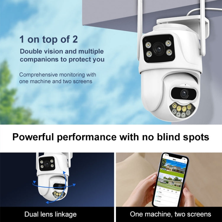 QX102 3MP WiFi Triple Camera Supports Two-way Voice Intercom & Infrared Night Vision(AU Plug)