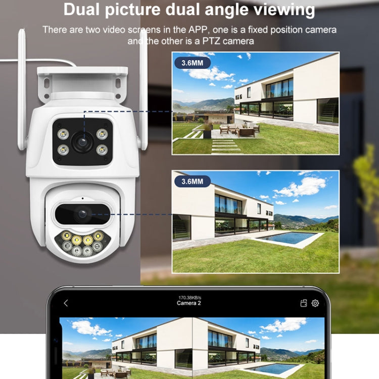 QX102 3MP WiFi Triple Camera Supports Two-way Voice Intercom & Infrared Night Vision(AU Plug)