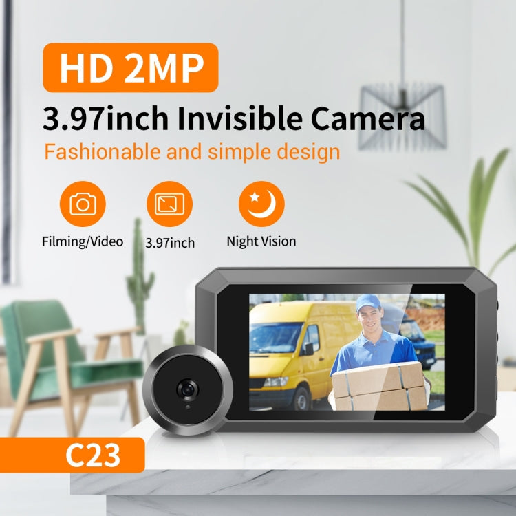 ESCAM C23 3.97 inch 1080p Smart Digital Door Concealed Viewer Wide Angle With Night Vision(Grey)