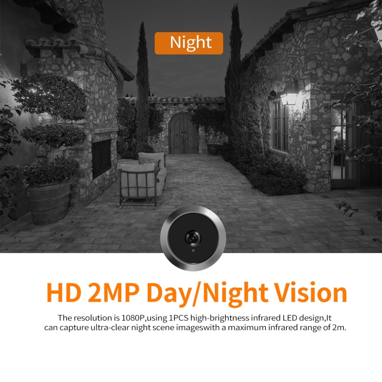 ESCAM C23 3.97 inch 1080p Smart Digital Door Concealed Viewer Wide Angle With Night Vision(Grey)
