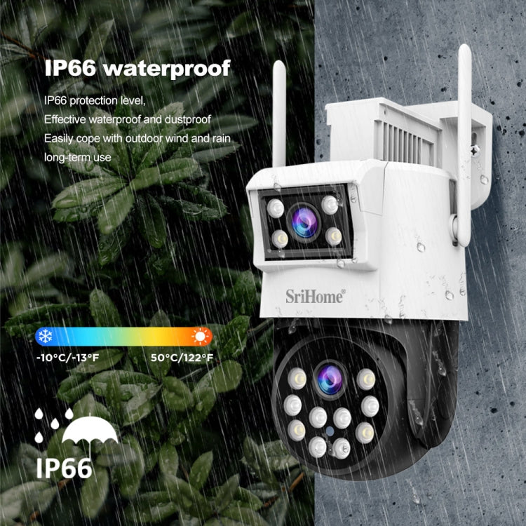 SriHome SH048 2MP + 2MP Humanoid Tracking Smart Night Vision Dual Lens IP Camera(EU Plug)