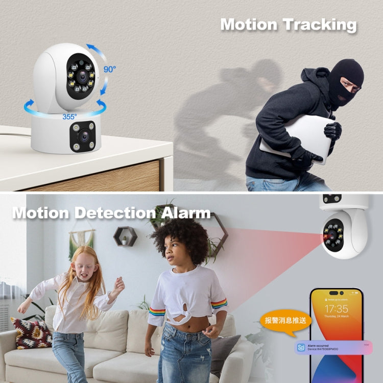 SriHome SH049 2MP + 2MP Humanoid Tracking Smart Night Vision Dual Lens HD IP Camera(US Plug)