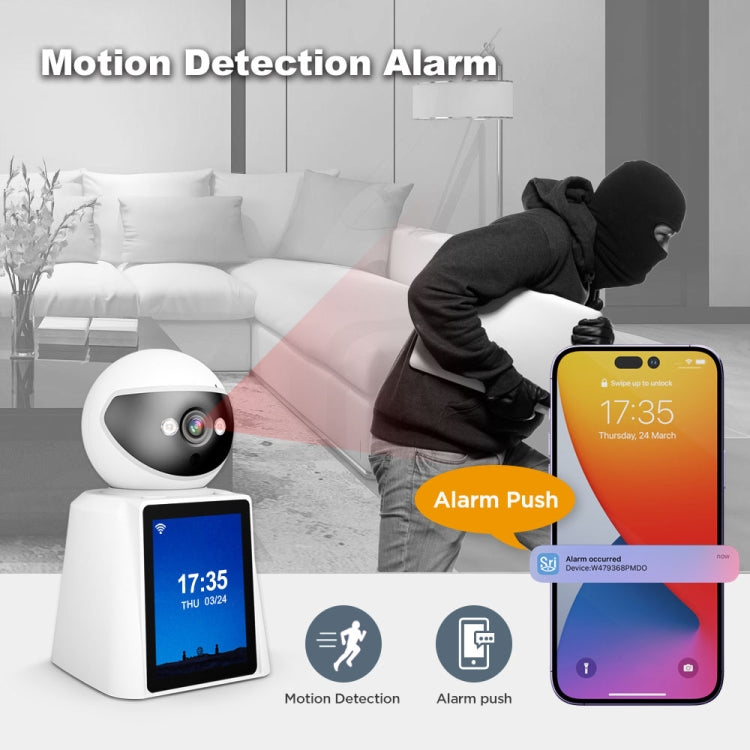 Srihome SH053 4MP 2.8 inch IPS Screen Smart Video Calling IP Camera Baby Monitor(AU Plug)