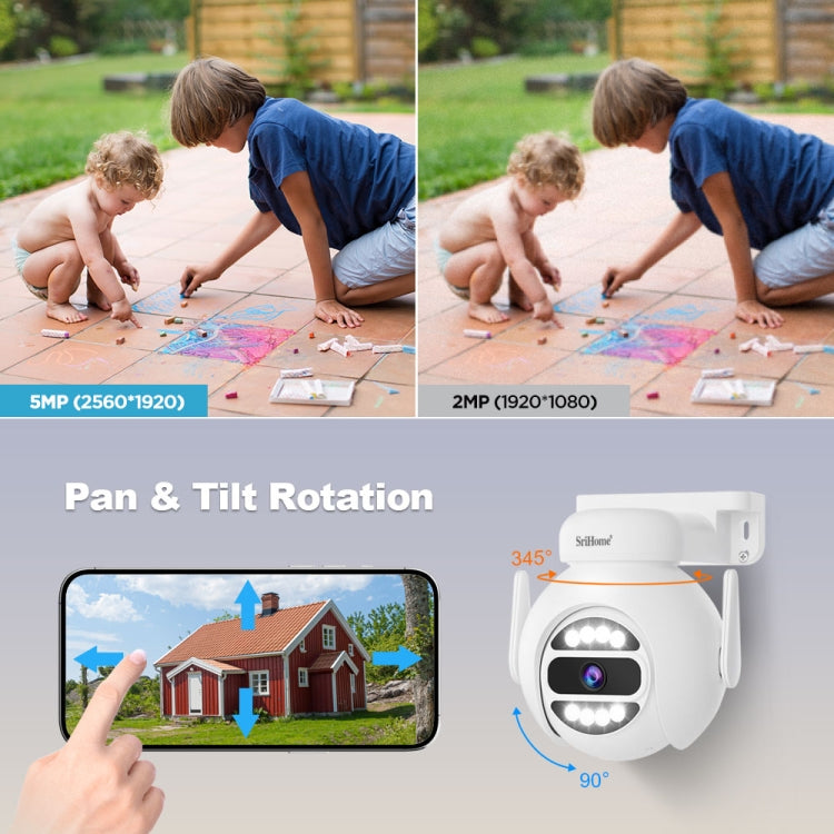 SriHome NVS001E-IPC047 Ultra HD 4 Channel WiFi Network Video Recorder Set(EU Plug)