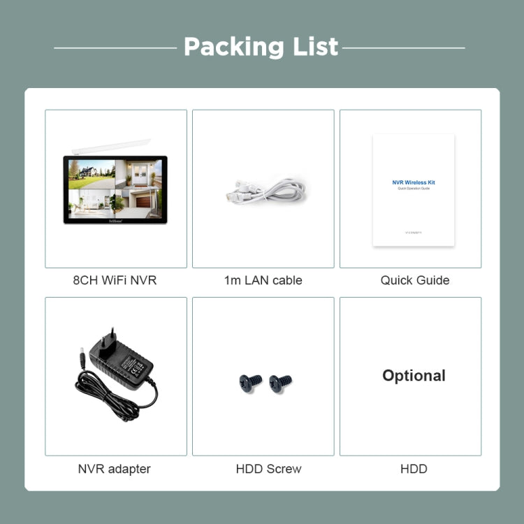 SriHome NVS010-IPC047 Ultra HD 4 Channel WiFi Network Video Recorder Set(US Plug)