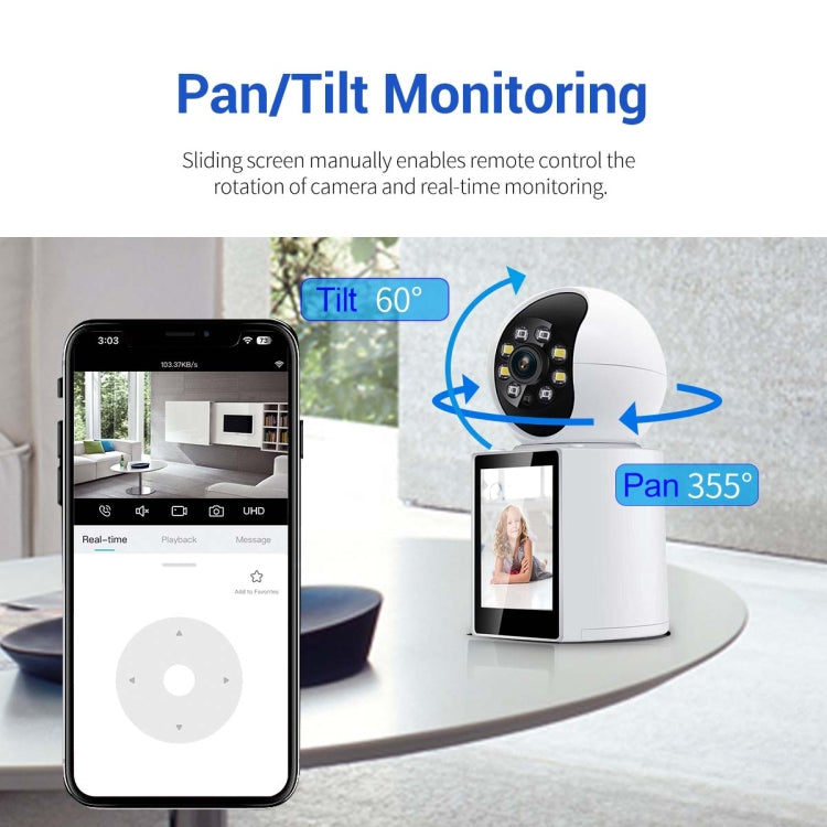 ESCAM QF104 One Click Video Call 3MP Indoor Humanoid Detection Audible Alarm Color Night Version Smart WiFi Camera, EU Plug
