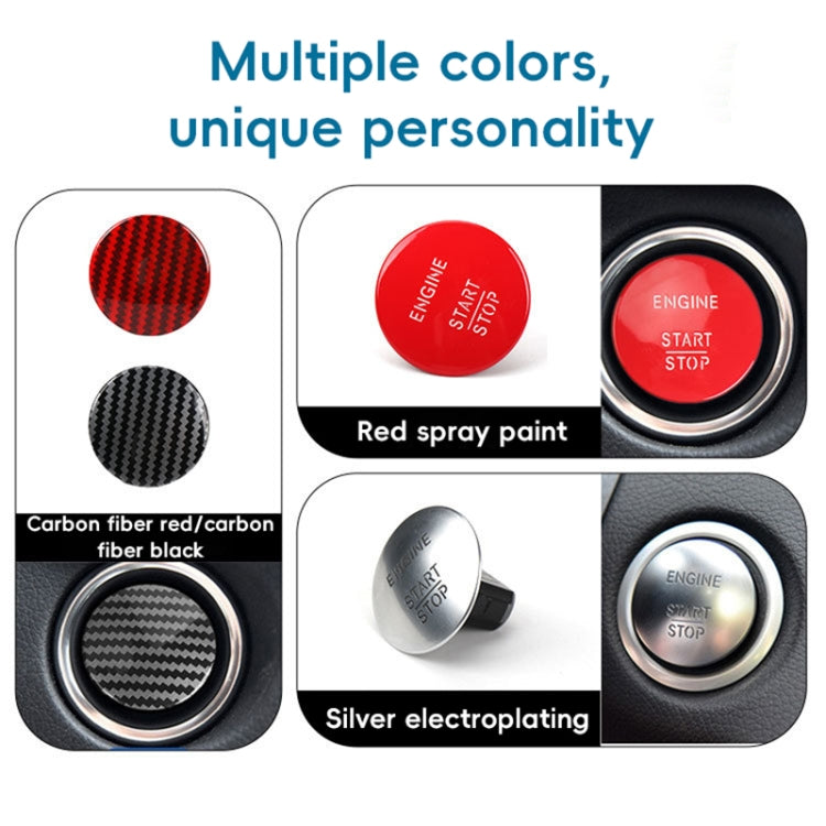 Car Keyless One-key Start Button Switch 2215450714 for Mercedes-Benz W164 / W205, Carbon Fiber Black, Carbon Fiber Red