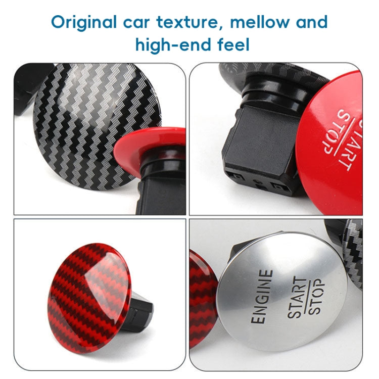 Car Keyless One-key Start Button Switch 2215450714 for Mercedes-Benz W164 / W205, Carbon Fiber Black, Carbon Fiber Red