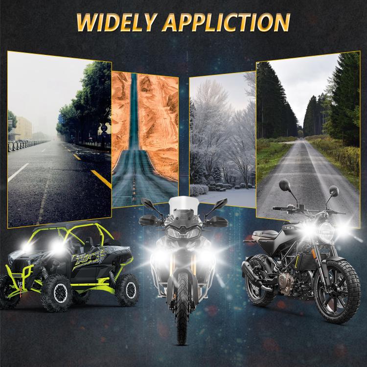 30W 3000LM 6000K Motorcycle Dual Lens LED Spotlight with Control Cable Set