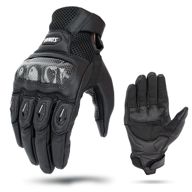SOMAN  MG21 Motorcycle Sheepskin Carbon Fiber Gloves Off-road Riding Anti-slip Gloves, M